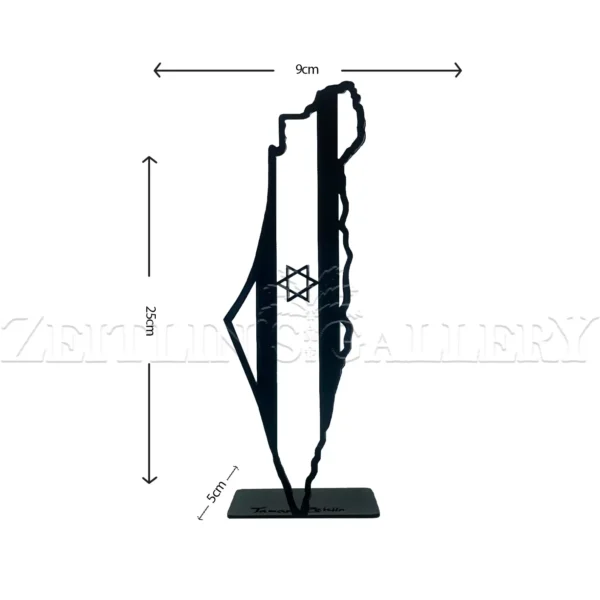 Israel flag in Israel map sculpture