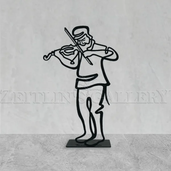 Violinist metal sculpture