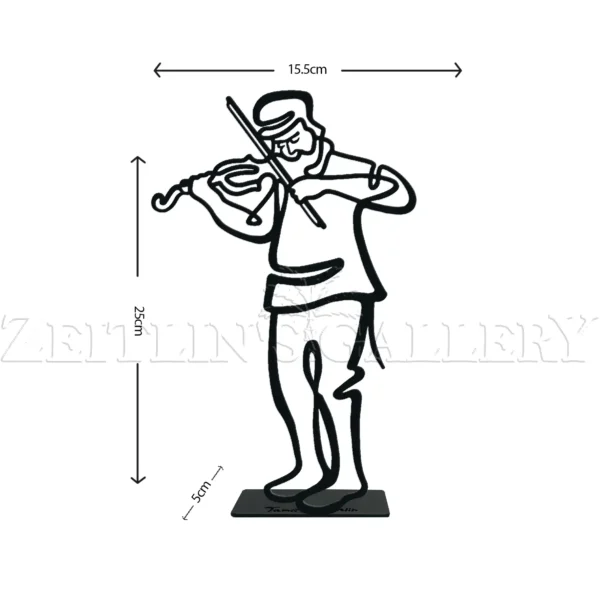 Violinist metal sculpture